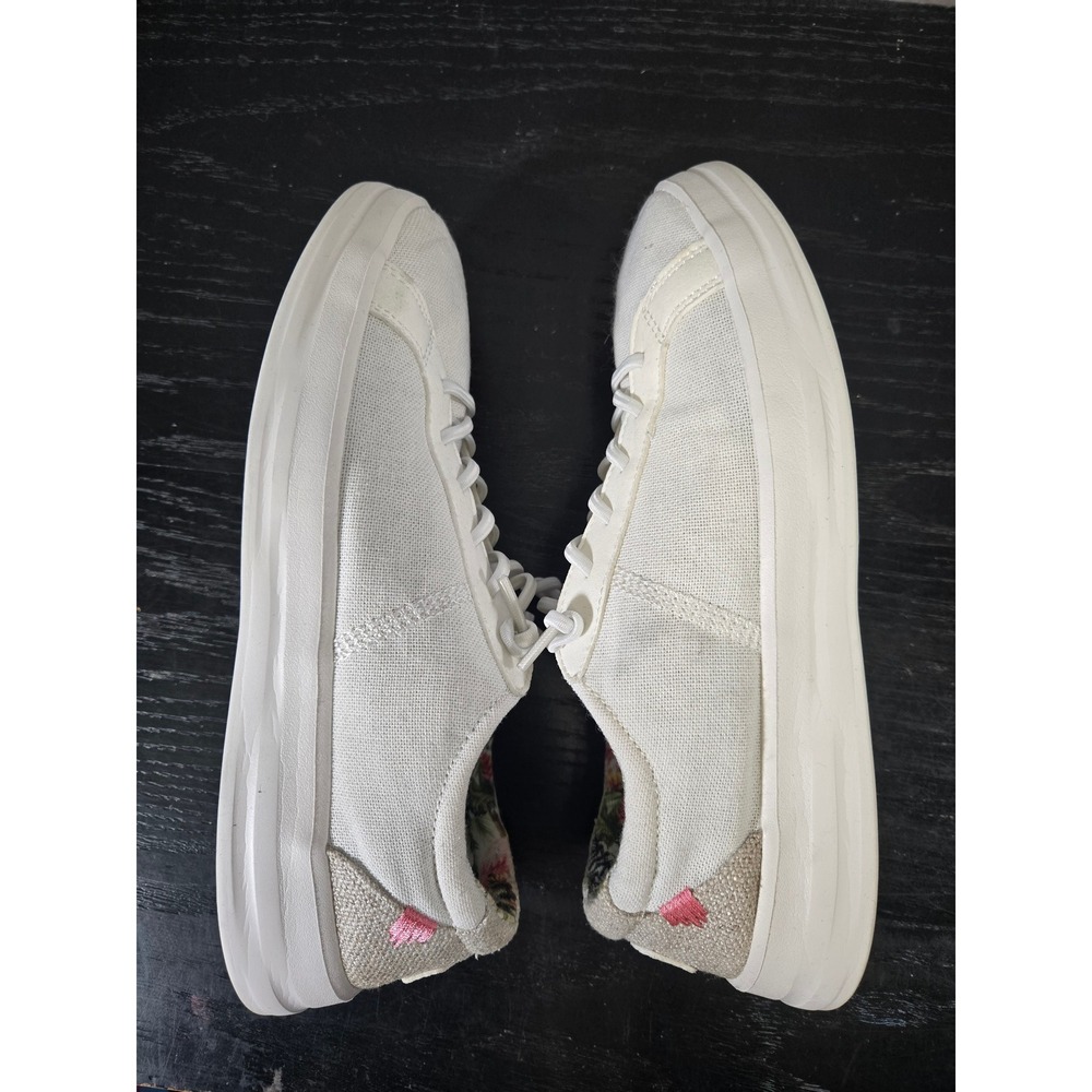Hey‎ Dude White Canvas Floral Lining Casual Slip On Sneakers Size 7 - Picture 6 of 8